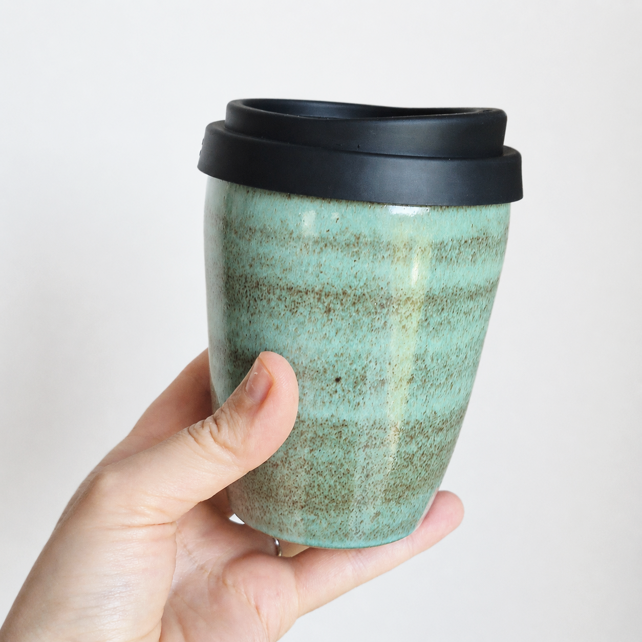 Handmade Ceramic Travel Mug with Lid NEBULA